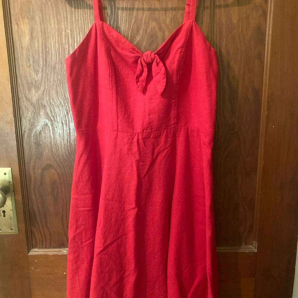 Old Navy red sweetheart bow midi dress